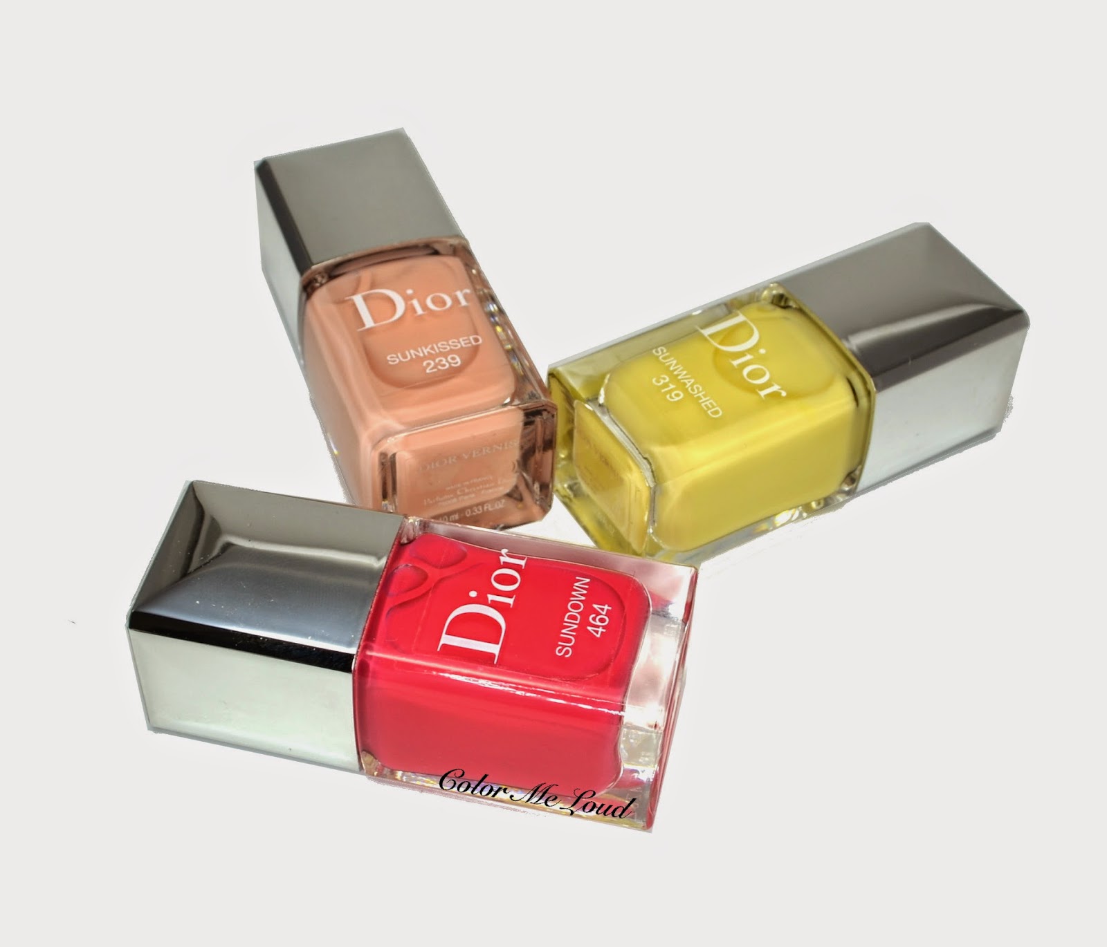 Dior Vernis #239 Sunkissed, #319 Sunwashed, #464 Sundown for Tie & Dye Summer 2015 Collection, Review & Swatches