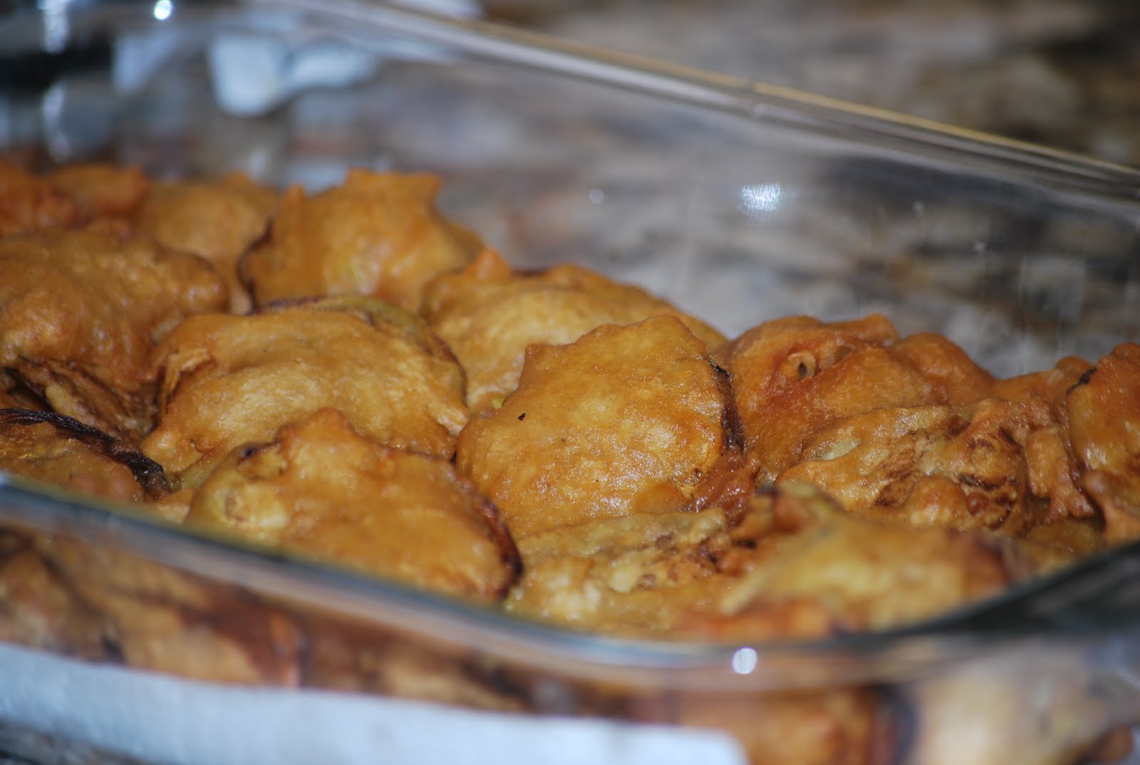 Off The Cuff Cooking Cordoba beerbattered eggplant with honey