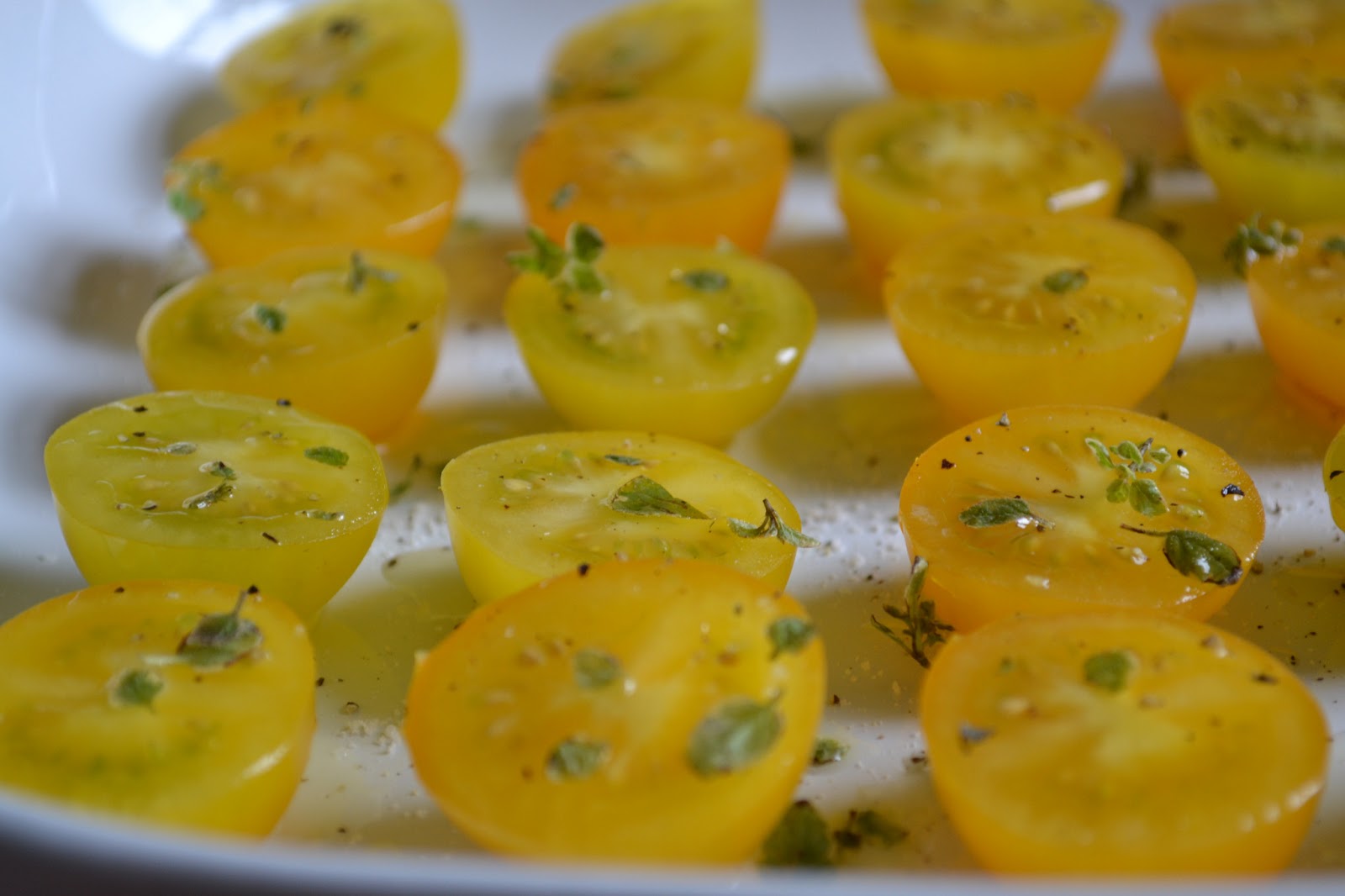 Lonely on a Sunday Recipe Yellow Cherry Tomatoes with Oregano
