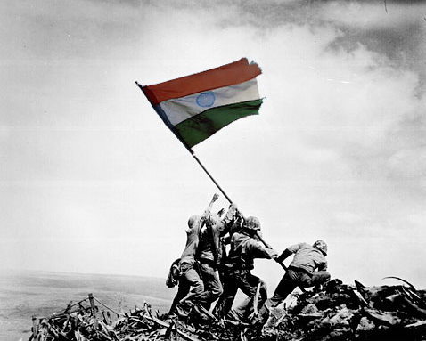 Saluting Indian Flag