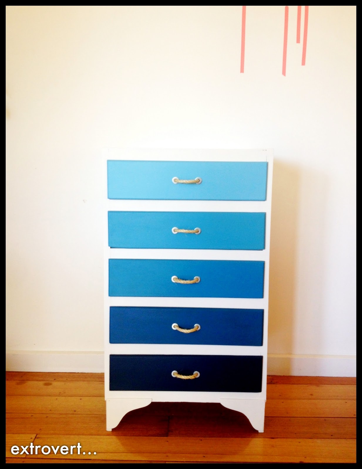 apprentice extrovert Blue Ombre Dresser With DIY Handles