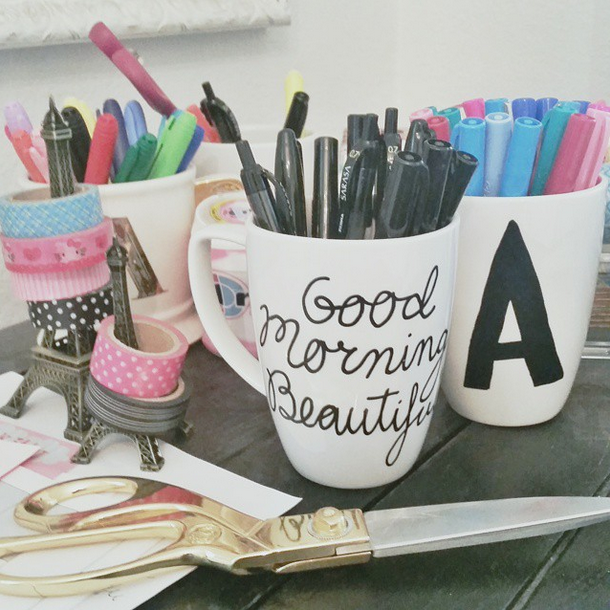 Domestic Fashionista DIY Paint Pen Coffee Mugs