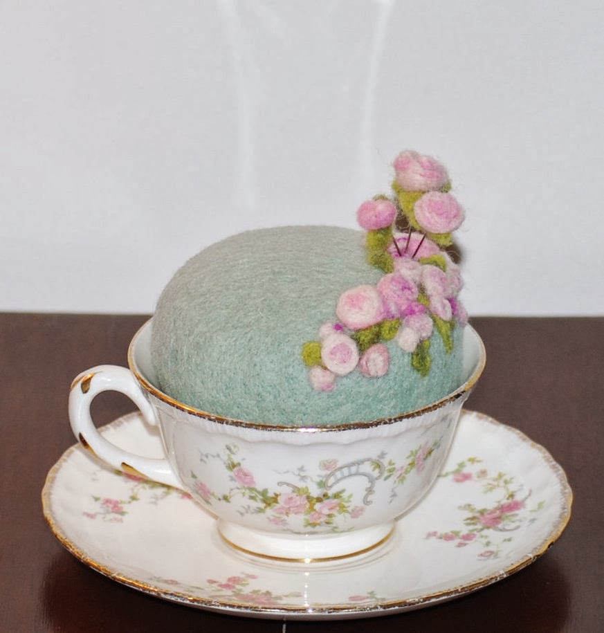 Crafts by Tilly Needle felted pin cushion
