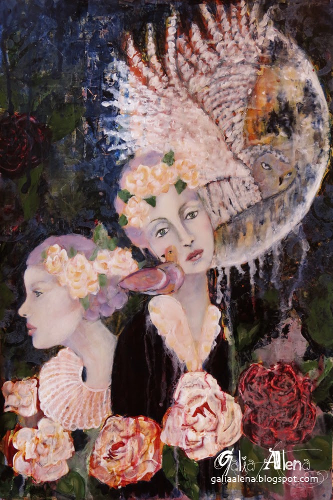 The Night Dreams of You, Galia Alena, mixed media painting