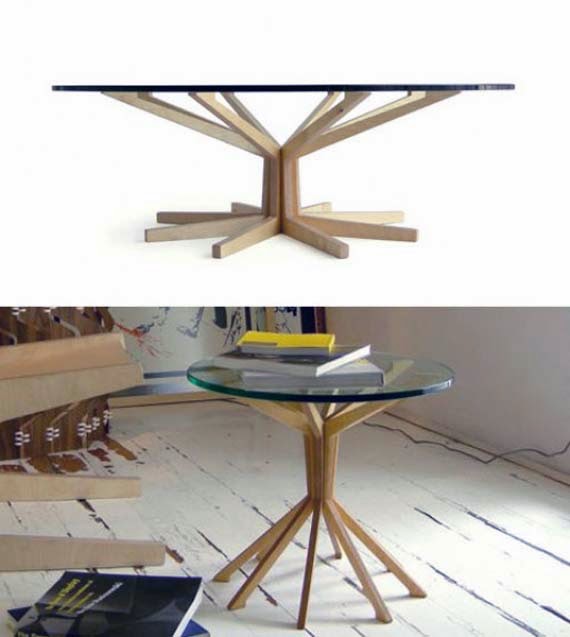 Wooden Table Base for Glass Tables photos