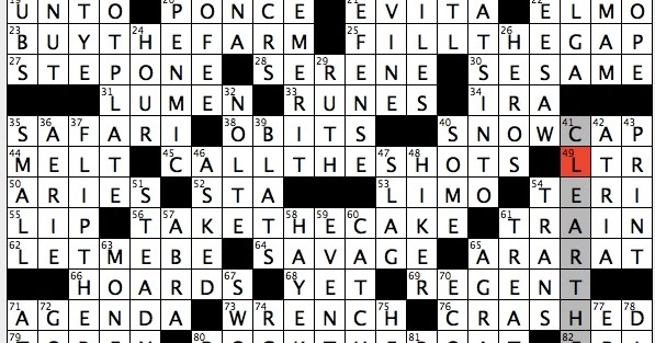 Dated crossword