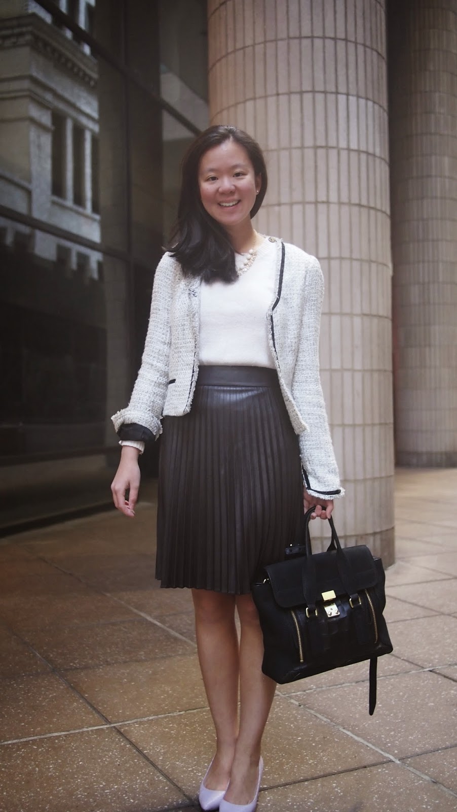 That Working Life What to wear to work Pleated Leather Skirt