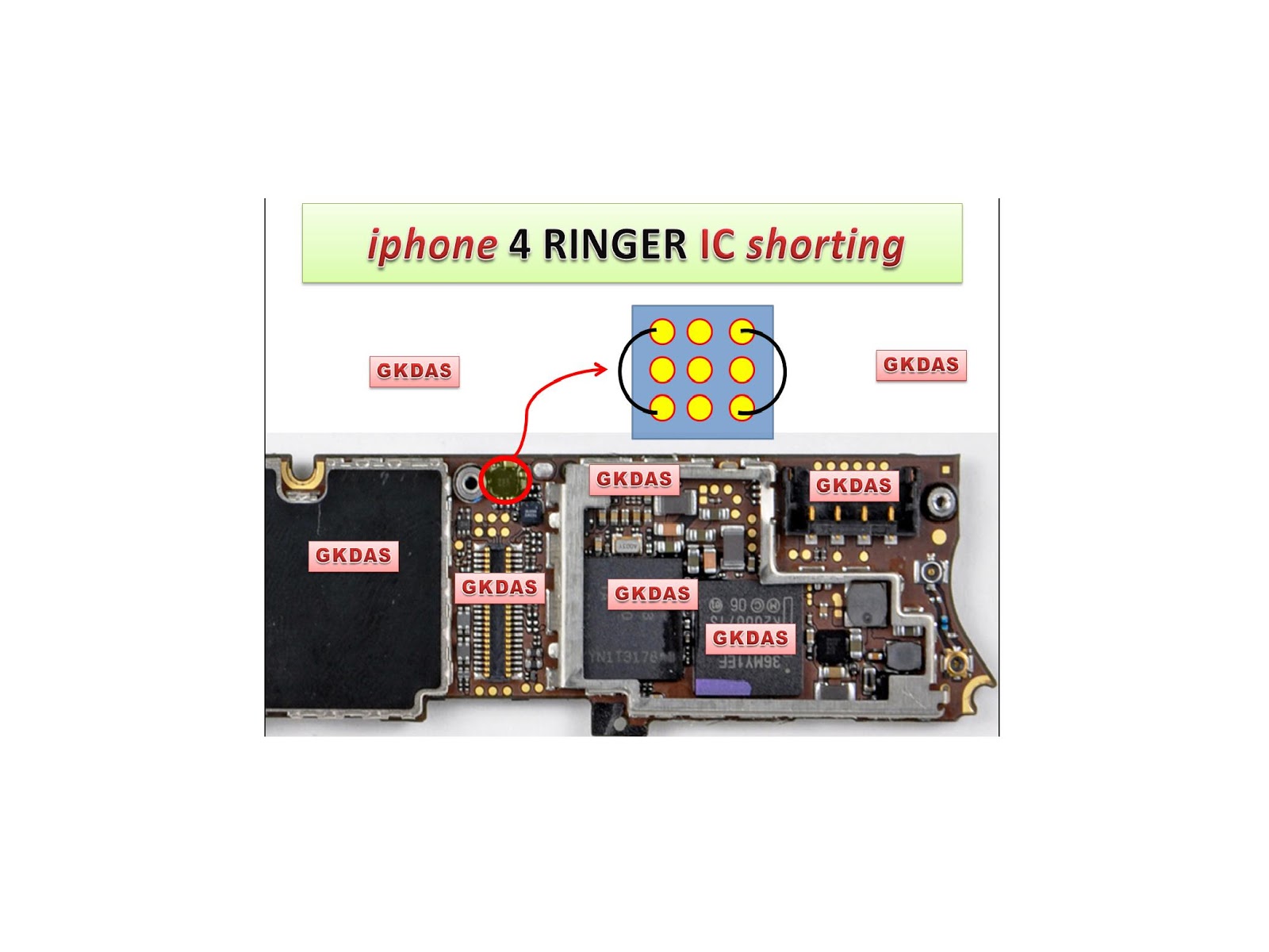 حل مشكلة جرس ايفون iphone 4g Iphone+4+ringer+ic+shorting