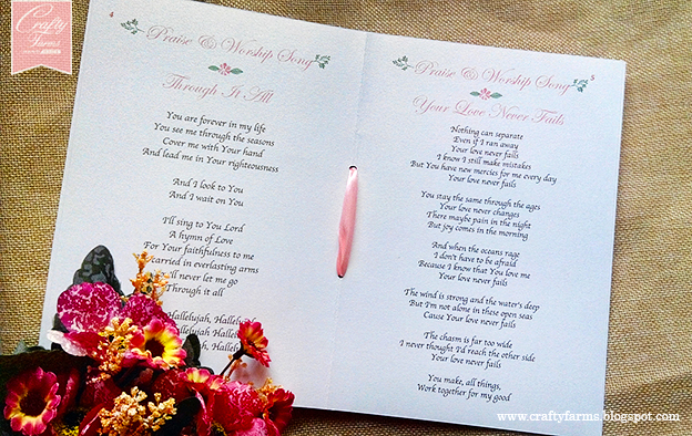 wedding programme cover