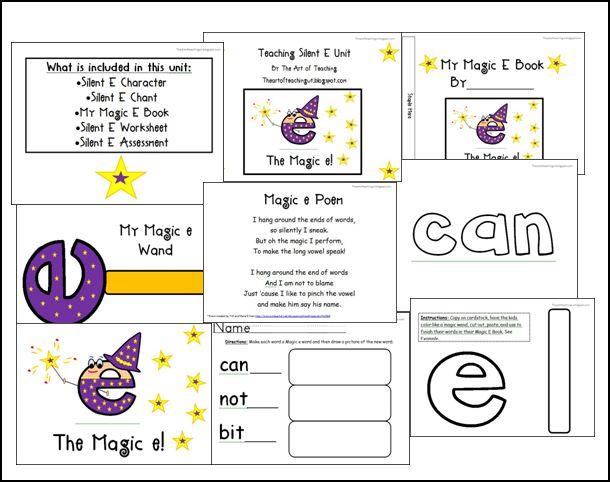 The Art of Teaching: A Kindergarten Blog: Magic E-Teaching Silent E