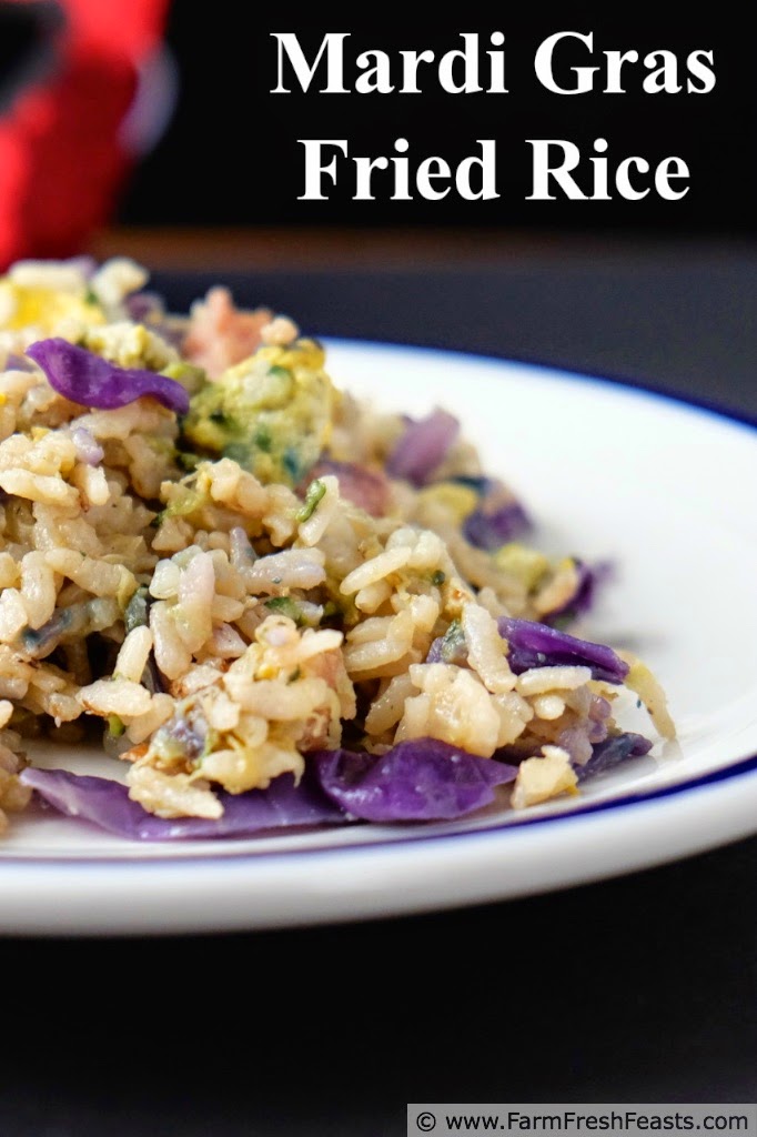 Farm Fresh Feasts Mardi Gras Fried Rice {Fried Rice with Purple