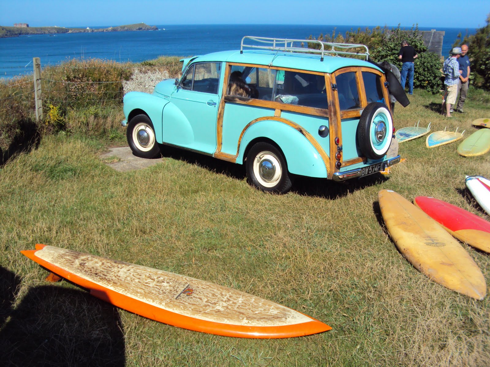 vintage surfboard collector UK Classic surf cars and vans at the Surf