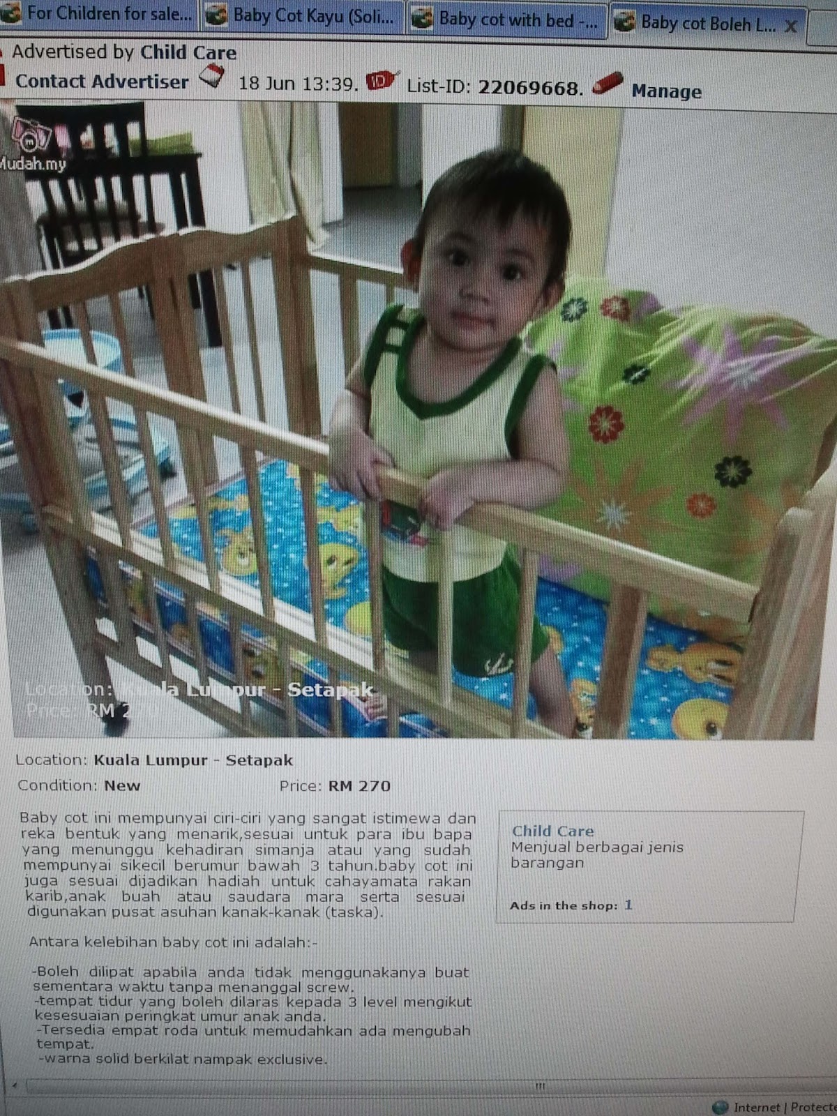 baby cot atau playpen
