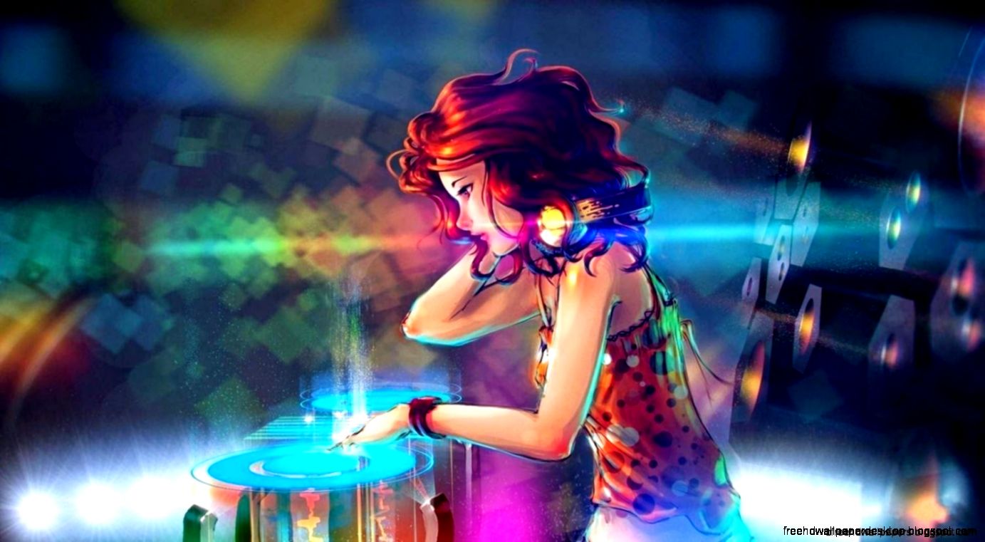 Anime Girl Headphones Mixing In The Club Music Hd Wallpaper Free HD Anime Girl Headphones Mixing In The Club Music Hd Wallpaper Free HD