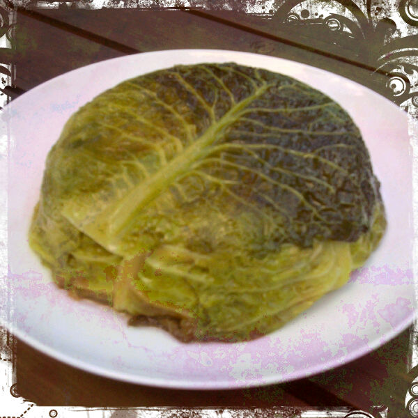 Potless Sausage and Cabbage Pie