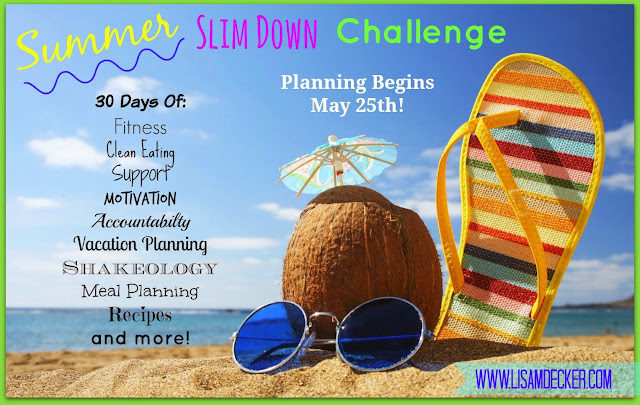 30 Day Slim Down to Summer, Summer Slim Down Challenge, Clean Eating, Meal Planning, 21 Day Fix, PiYO, Becoming a Beachbody Coach, Online Health and Fitness accountabilty groups