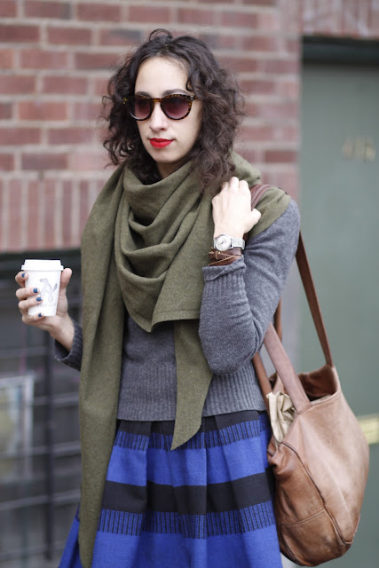 Lenna Petersen Oberg Innerwear Wool Striped Skirt Seattle Street Style Baby and Co.