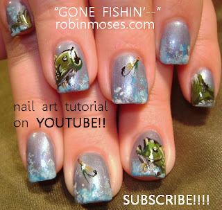 GONE FISHIN fishing nail art tutorial design, ZEBRA ANIMAL PRINT WITH RAINBOW HEARTS nail art design, LIGHT PINK AND BLACK BUTTERFLY DESIGN FOR SHORT NAILS. simple nail art design.