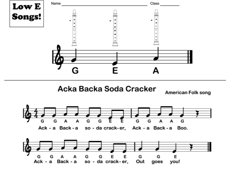 Recorder song sheets TECHNOLOGI INFORMATION