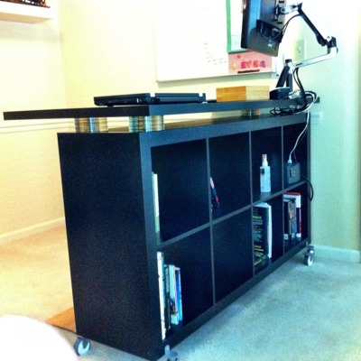 Traditional Desks Ikea Hackers Expedit Standing Desk Risers
