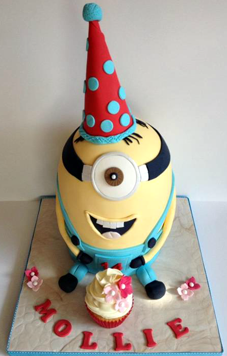 birthday hat minion birthday cake