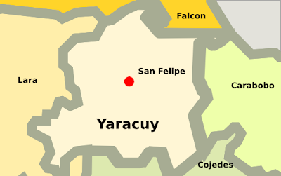 Mapa del estado Yaracuy Venezuela