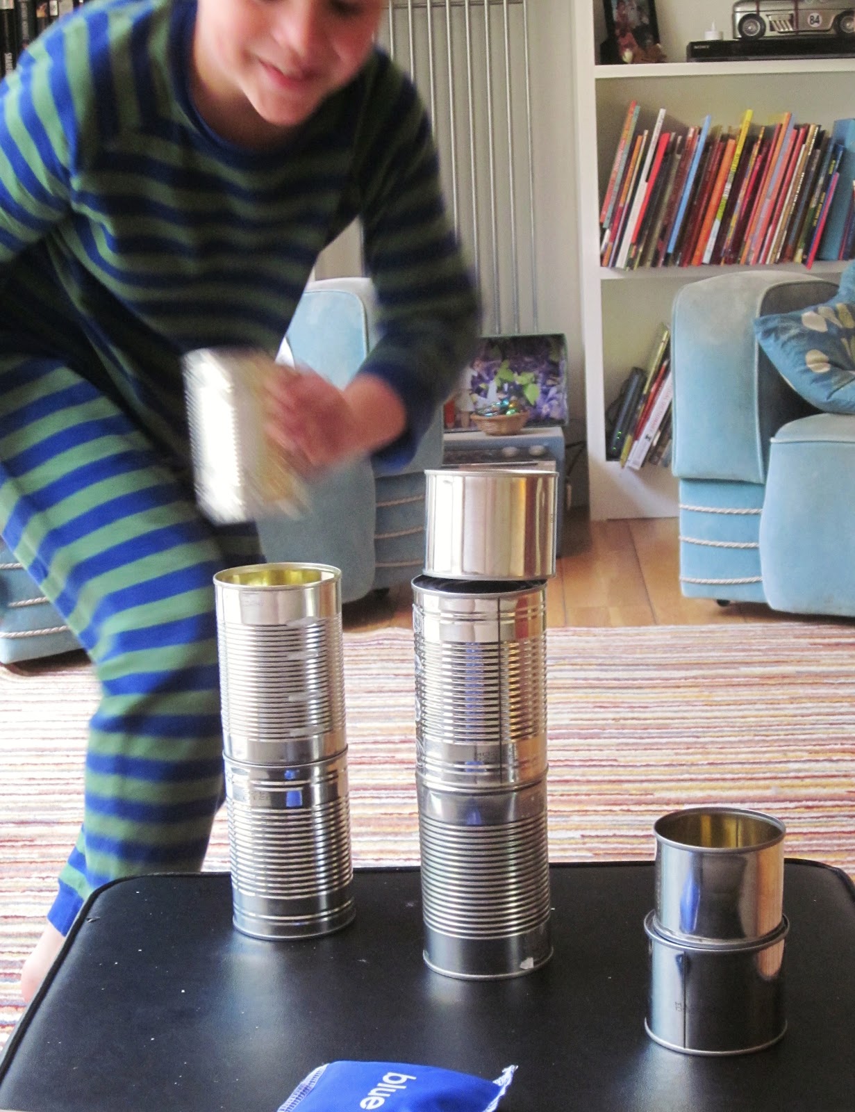 Adventures at Home Beanbag tin can alley