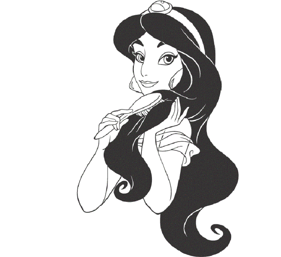 Disney Princess Jasmine For Kid Coloring Page Free wallpaper