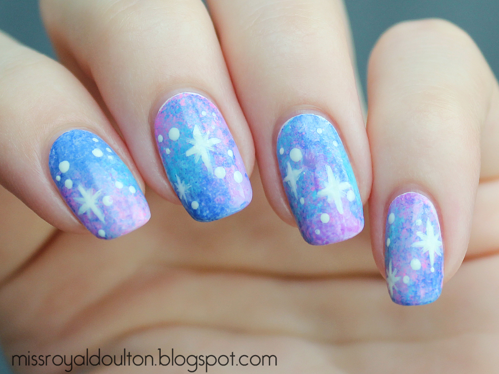 pastel galaxy nail art