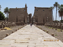 Ave of the Sphinxes looking back at 1st Pylon, Temple of Luxor (Luxor, Egypt)