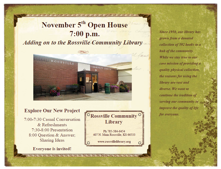 Rossville KS Alumni News Library Considering Expansion