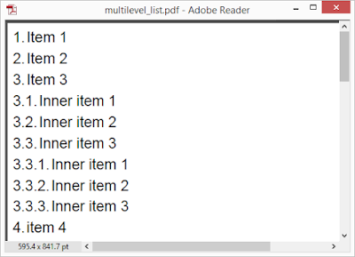 Pic. 3 Multi-level list sample pdf