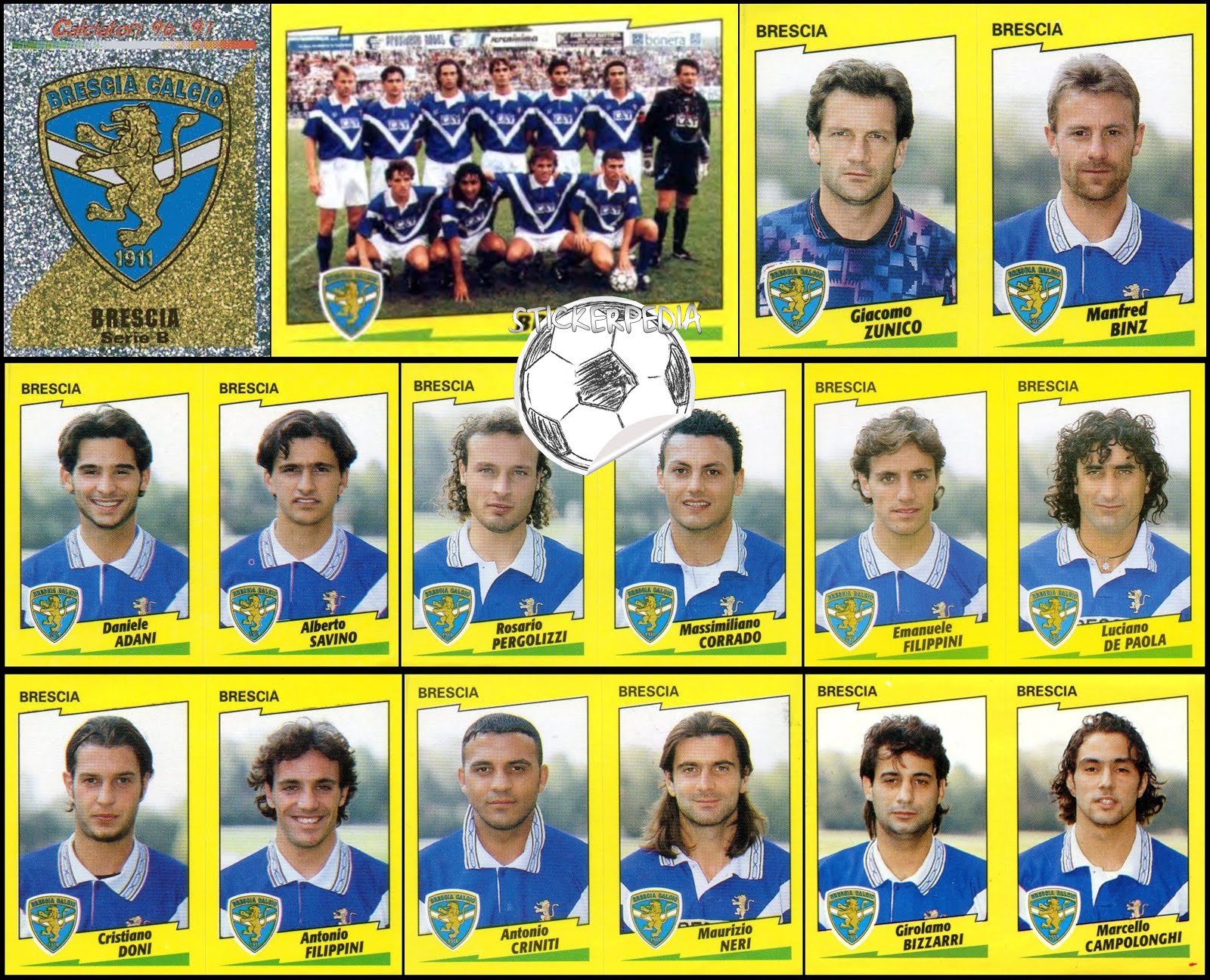 figurina con velina * 1997-98 Serie B MONZA PADOVA Calciatori Panini SCEGLI 