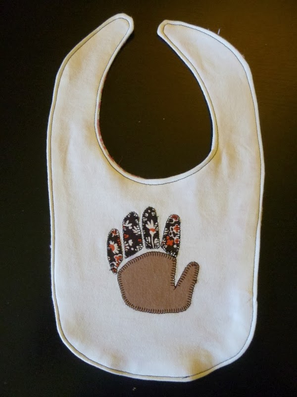 110 Creations Hand print Thanksgiving Bib tutorial