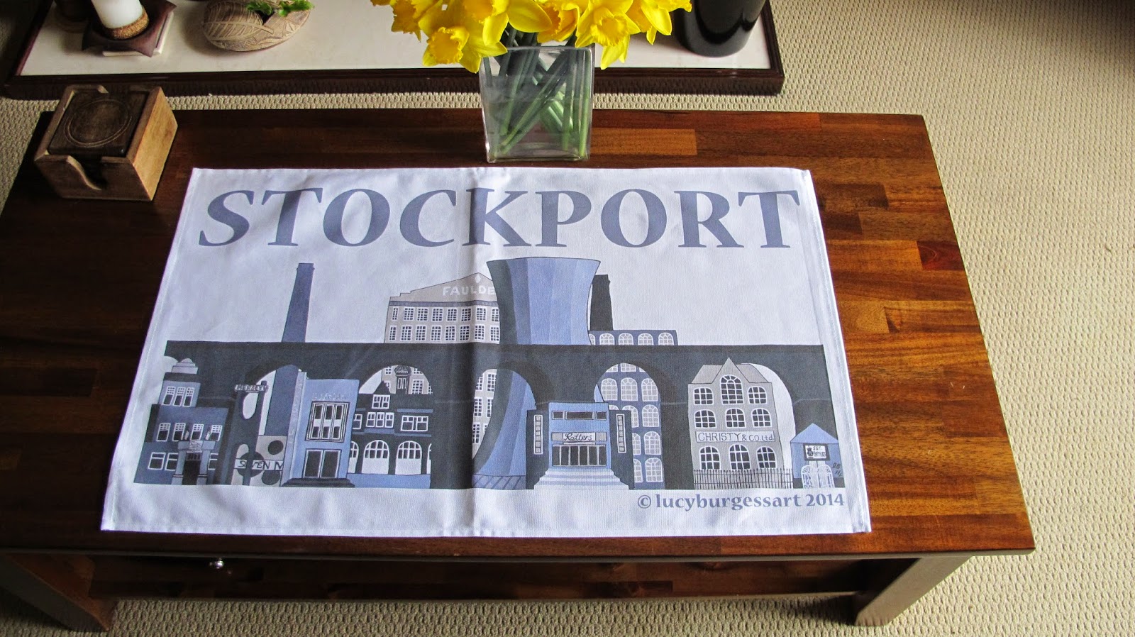 Lucy Burgess Artist New'Old Stockport' Tea Towel