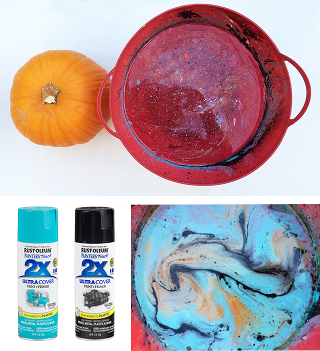 alisaburke spray paint marbleized pumpkins