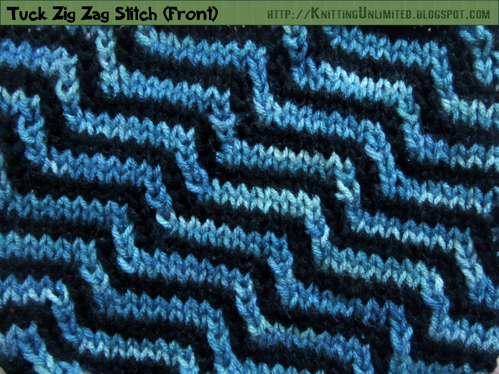 tuck zig zag knitting stitch pattern
