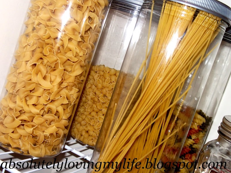 Loving Life 4 Pasta Canisters from Recylcled Target Containers for 4