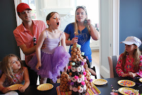 donut hole tower for a princess birthday party