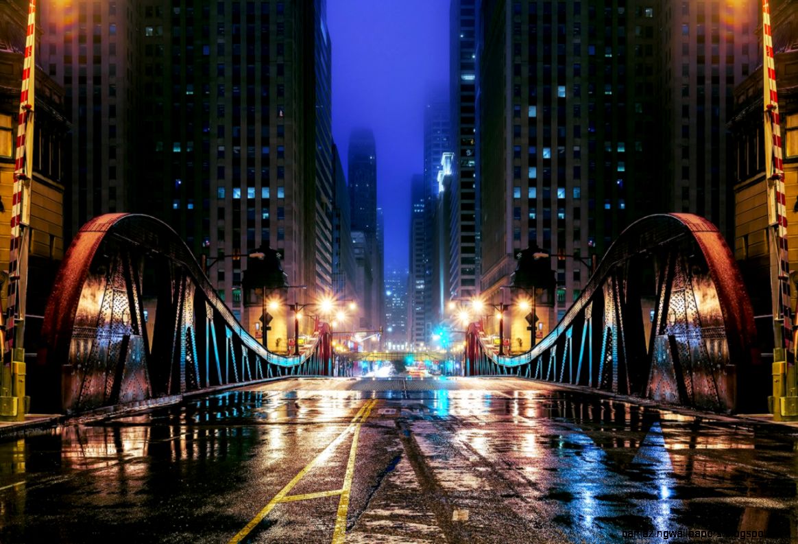 Wallpapers USA Bridges Roads Illinois Chicago city Street Night Wallpapers USA Bridges Roads Illinois Chicago city Street Night
