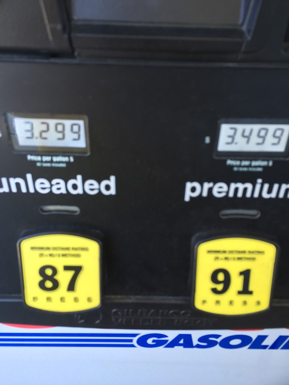 Current Costco Gas Prices (Apr 30, 2015 South San Francisco Airport