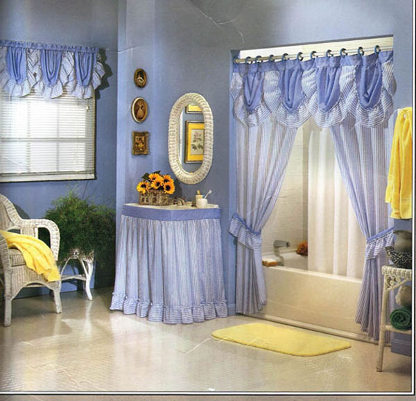 Home Interior Design Ideas Using Bathroom Drapes For