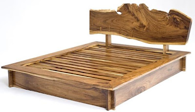 Natural Wood Platform Bed
