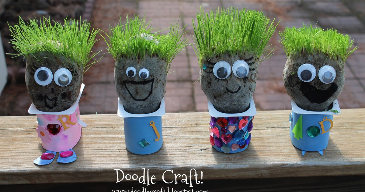 Doodlecraft Little Chia Pet heads!