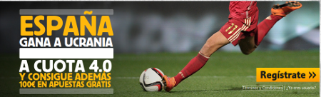 betfair España gana Ucrania cuota 4 Euro 2016 mas 100 euros 27 marzo betfair España gana Ucrania cuota 4 Euro 2016 mas 100 euros 27 marzo