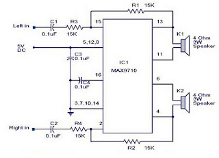 3 Watt stereo amplifier circuit