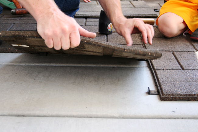 how to install outdoor tile over concrete