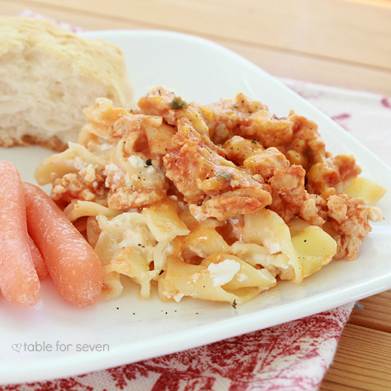 Turkey Noodle Bake • Table for Seven