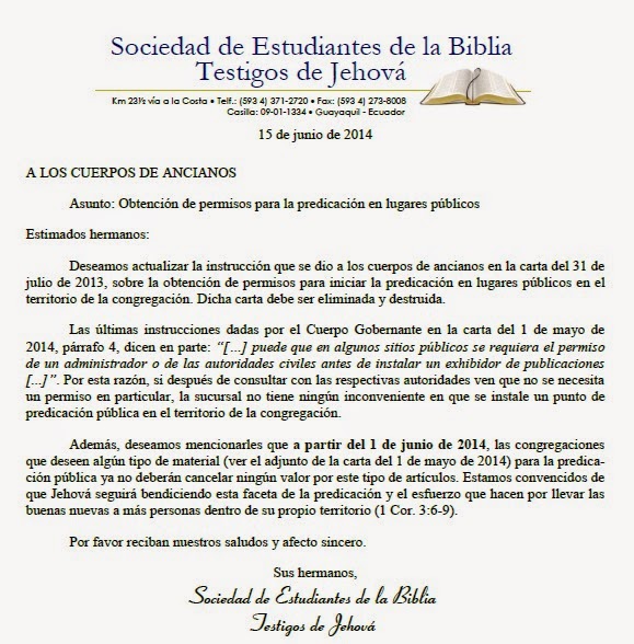 CARTAS JW Predicación.