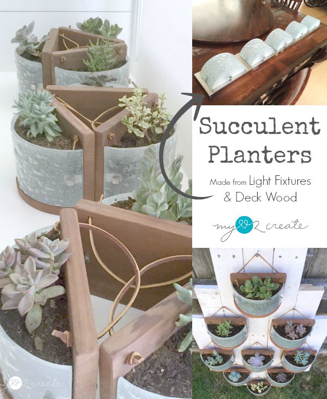 Succulent Planters from Light Fixtures My Love 2 Create